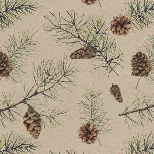 20 Servietten aus Recycling-Papier Pinecone elegance - Zapfen an dezente Zweige 33x33cm