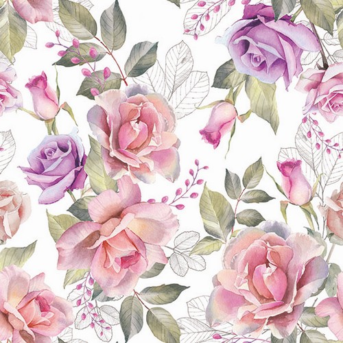 20 Servietten Josephine - Rosen in schönster Form 33x33cm