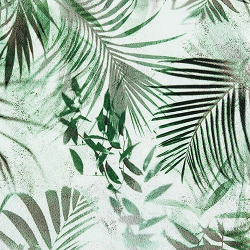 20 Servietten Green Soul - Palmenblätter dezent 33x33cm