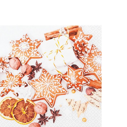 20 kleine Cocktailservietten Cookie Selection - Auswahl an Weihnachtsplätzchen 25x25cm