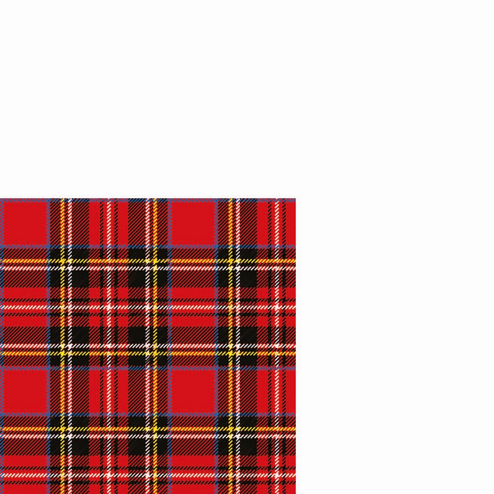 20 kleine Cocktailservietten Scottish red - Schottisches Karo rot 25x25cm