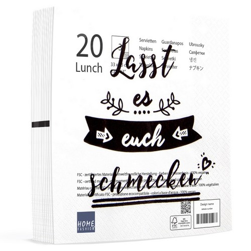 20 Servietten Schmecken lassen - Lasst es euch schmecken 33x33cm