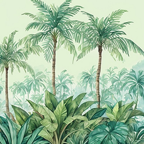 20 Servietten Palm Island tropic green - Traumhafter Dschungel 33x33cm