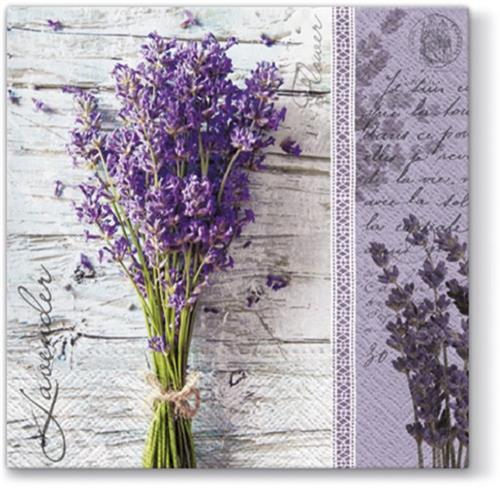 20 Servietten Lavender Bouquet - Frischer Lavendelstrauß  33x33cm