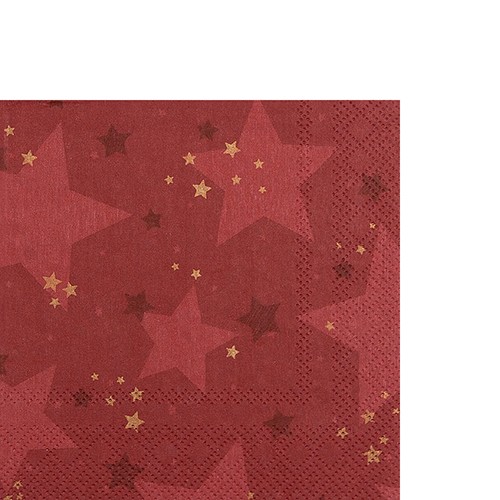 20 kleine Cocktailservietten Starshine red - Sternenglanz rot 25x25cm
