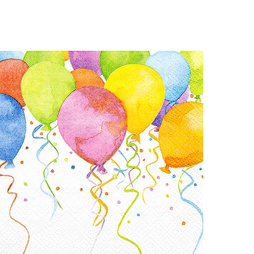 20 kleine Cocktailservietten Balloons - Kunterbunte Luftballons 25x25cm