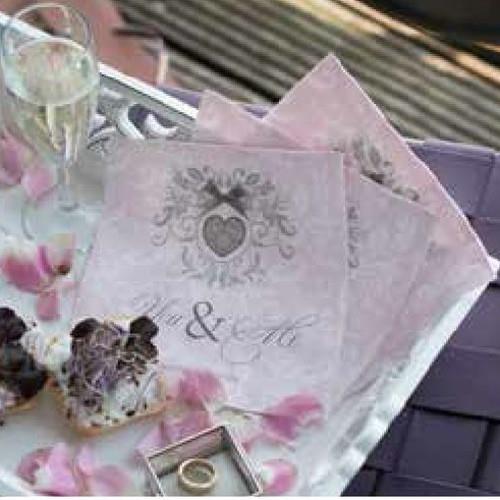 16 Servietten geprägt You and Me rose 33x33cm