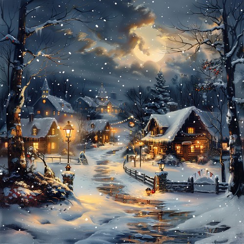 20 Servietten Cozy Winter Town - Sagenhaftes Winterdorf 33x33cm