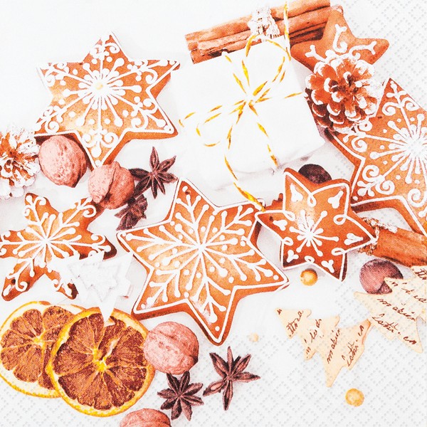 20 kleine Cocktailservietten Cookie Selection - Auswahl an Weihnachtsplätzchen 25x25cm
