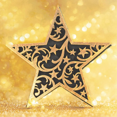 20 Servietten Glimmering star - Stern im Glanz 33x33cm