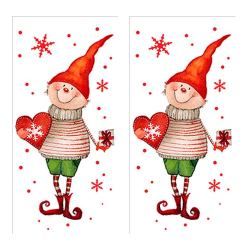 2x 10 Taschentücher Wichtel - Zwerge erwarten Weihnachten