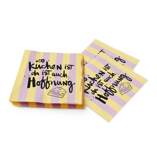 20 Servietten Kuchen Hoffnung - Wo Kuchen, da Hoffnung 33x33cm