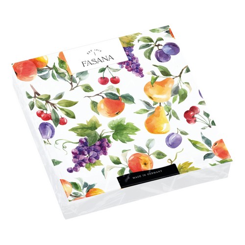 20 Servietten Sweet Fruits - Bunter Obstgarten 33x33cm