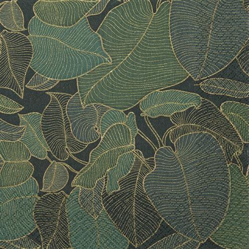 20 Servietten Art Nouveau green - Umrisse von Blättern grün 33x33cm