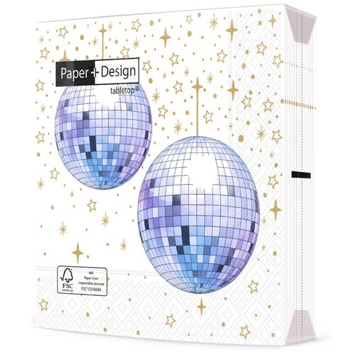 20 Servietten Disco ball - Dicokugeln 33x33cm