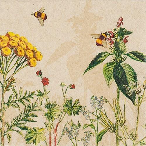 20 Servietten Eco Line Wild Flowers - Wilde Pflanzen Eco 33x33cm