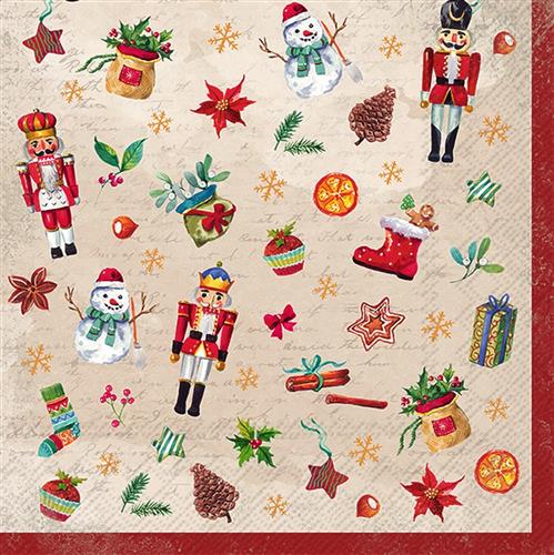 20 Servietten Festive Tradition - Traditionelle, weihnachtliche Symbole 33x33cm