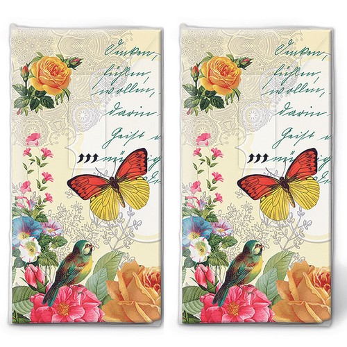2x 10 Taschentücher Portrait of butterfly - Nostalgische Poesie
