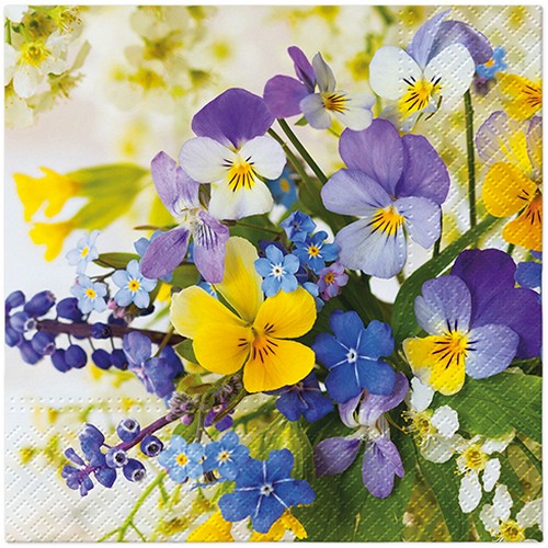 20 Servietten Spring Day - Blumen des Frühlings 33x33cm