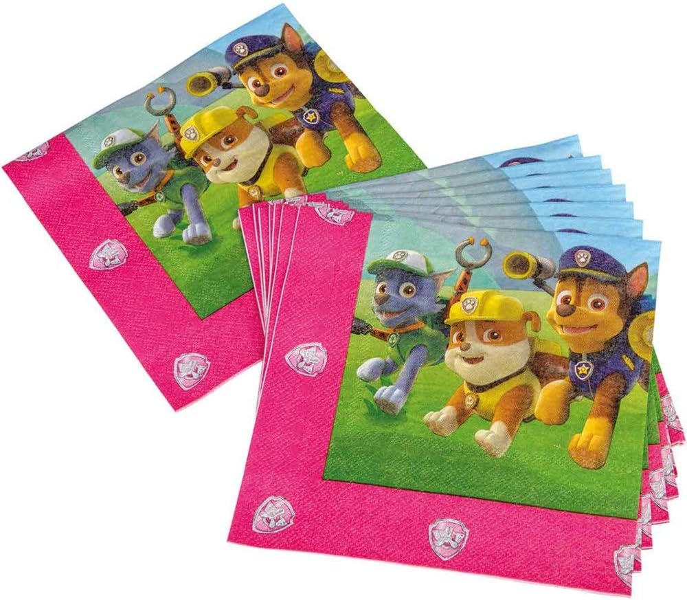 20 Servietten Paw Patrol pink 33x33cm