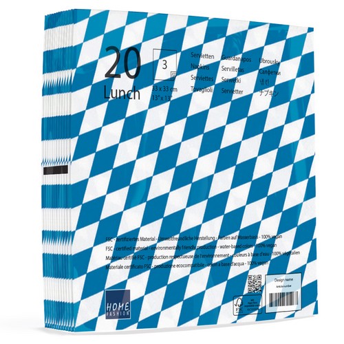 20 Servietten Bayernraute 33x33cm