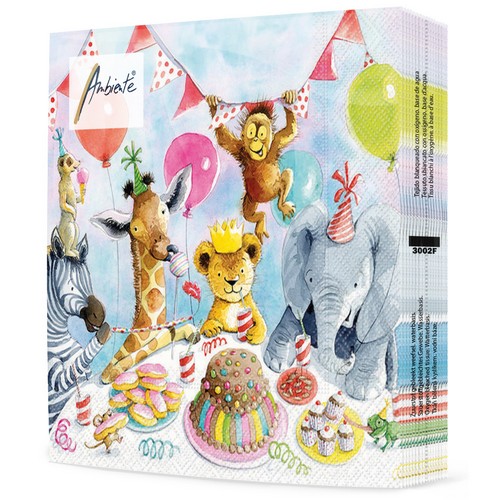 20 Servietten Party Animals - Feiern mit Partytiere 33x33cm