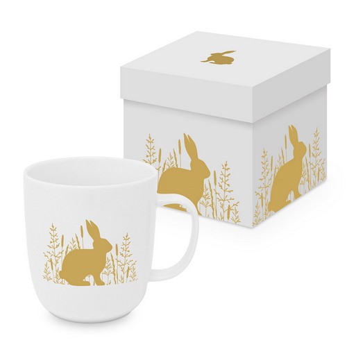 Tasse aus Porzellan Pure Easter gold - Ostersilhouette gold 0,4L, Höhe 9cm