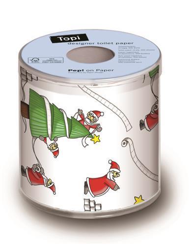 Toilettenpapier Rolle bedruckt Santas so busy - Santa im Stress