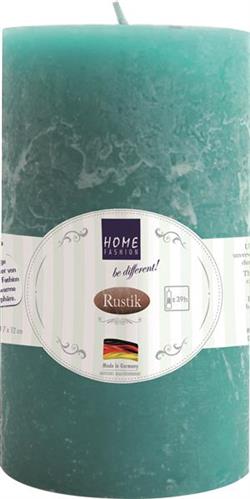 Kerze Stumpen Rustik petrol Ø 7cm, Höhe 12cm