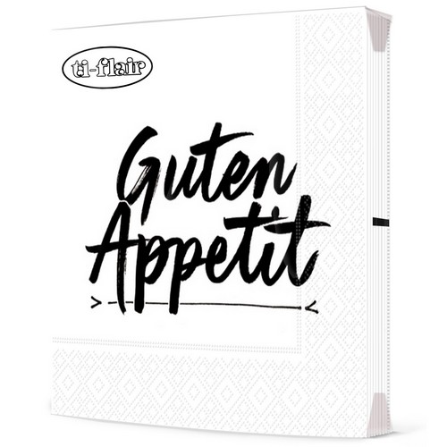 20 Servietten Guten Appetit - Bon Appetit 33x33cm