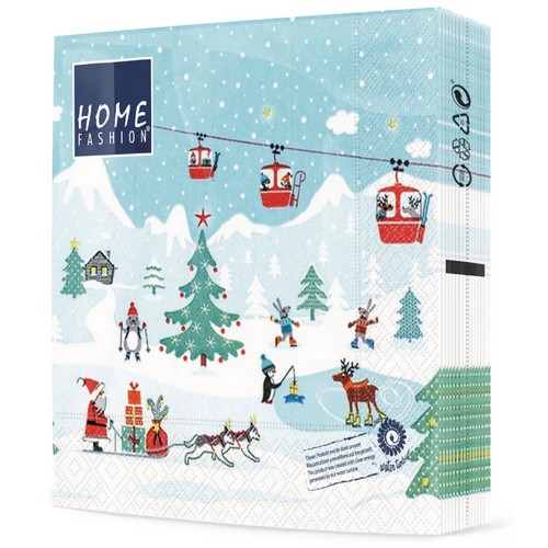 20 Servietten Ski Resort - Ausflug zum Skihang 33x33cm
