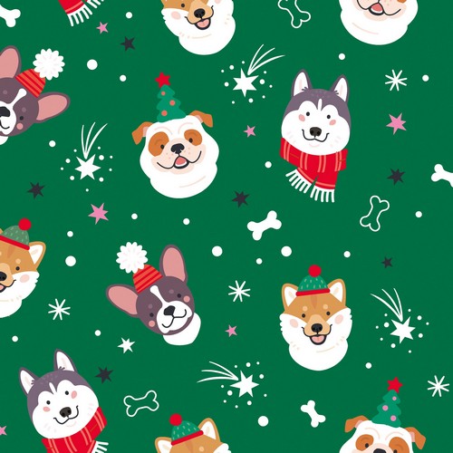 20 Servietten Merry Paws - Hunde im Winterlook 33x33cm