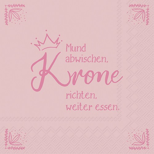 20 Servietten Krone richten rose - Weiter Essen 33x33cm
