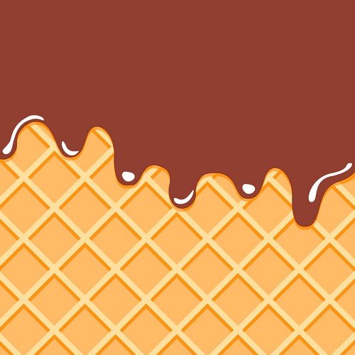 20 Servietten Waffle Brown - Leckere Eiswaffel 33x33cm