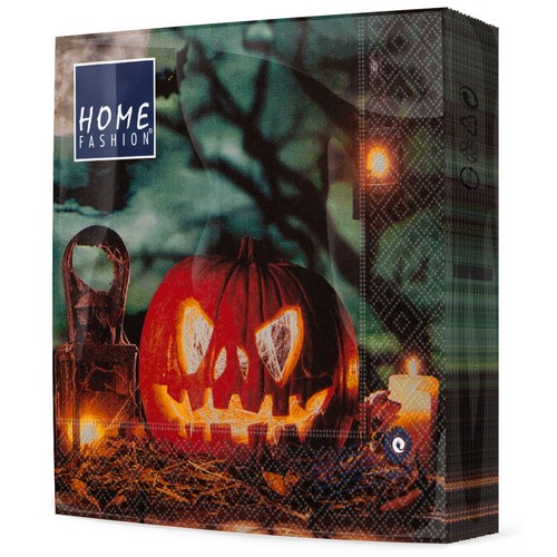 20 Servietten Halloween! - Gruseliger Kürbis 33x33cm