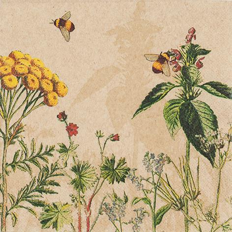 20 Servietten Eco Line Wild Flowers - Wilde Pflanzen Eco 33x33cm