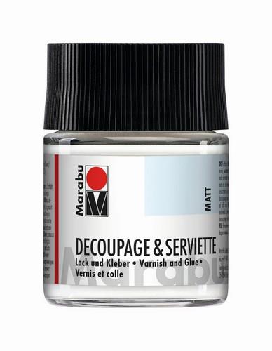 Serviettenlack & -kleber matt im Glas 50ml
