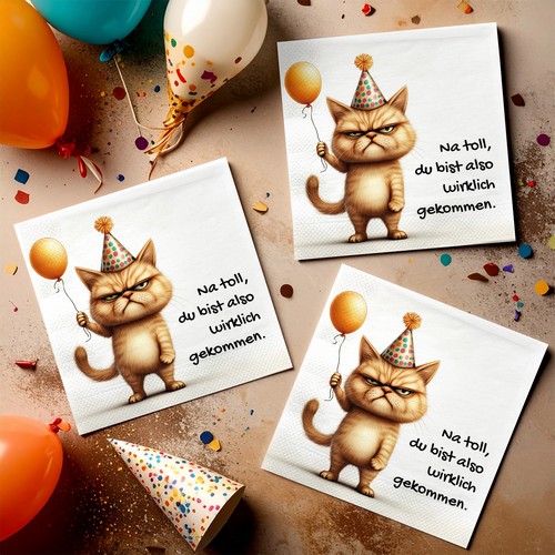 20 Servietten Happy Cat - Party-Katze 33x33cm