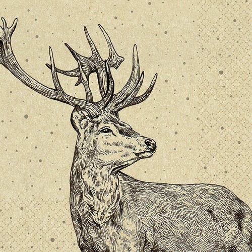 20 Servietten Eco Line Proud Deer - Herrlicher Hirsch Eco 33x33cm