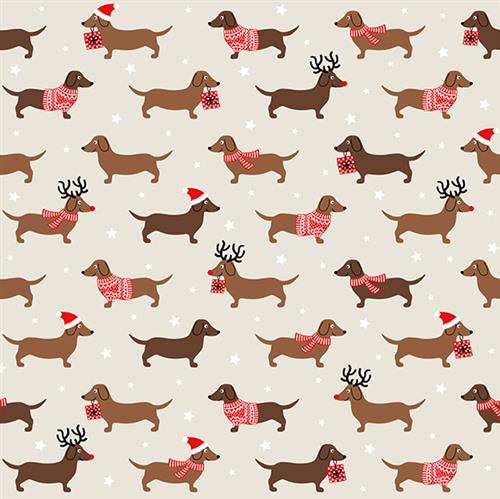 20 Servietten Weihnachtsdackel 33x33cm