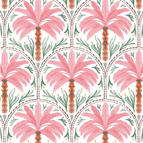 20 Servietten Palm oasis - Palmen-Muster rosa 33x33cm