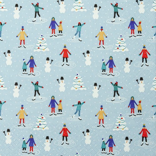 20 Servietten Ice Skating - Schlittschuhlaufen 33x33cm