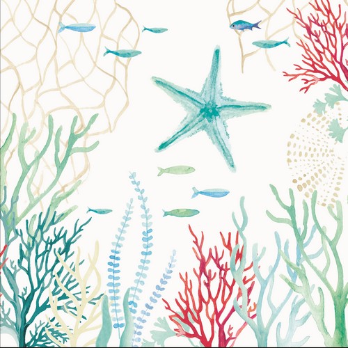 20 Servietten Under the Sea - Unterwasserszene 33x33cm