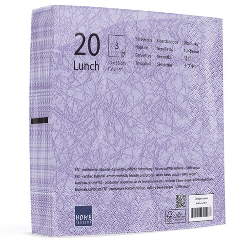 20 Servietten Modern Colours flieder 33x33cm