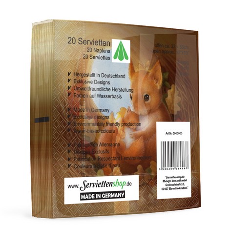 20 Servietten Squirrel Family - Familie Eichhörnchen 33x33cm