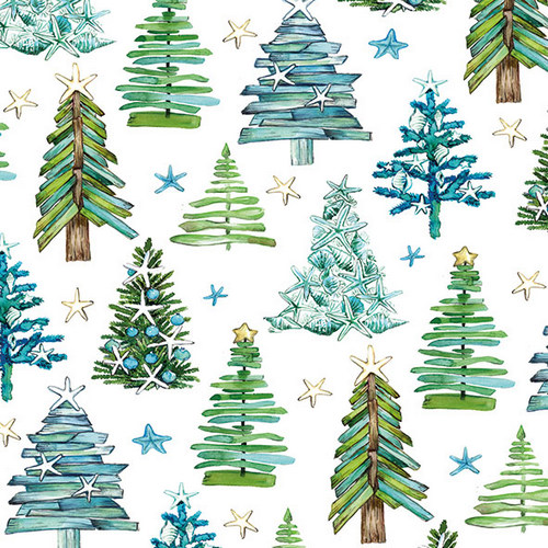 20 Servietten Tree Pattern green - Kreative Bäume und Sterne 33x33cm