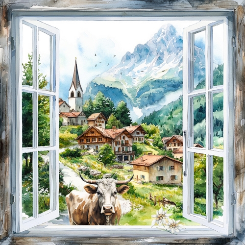 20 Servietten Mountain View - Ausblick zum Gebirge 33x33cm