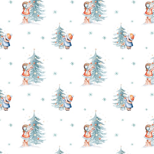 20 Servietten Looking Forward to Christmas - Kinder schmücken Weihnachtsbäume 33x33cm