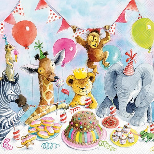 20 Servietten Party Animals - Feiern mit Partytiere 33x33cm