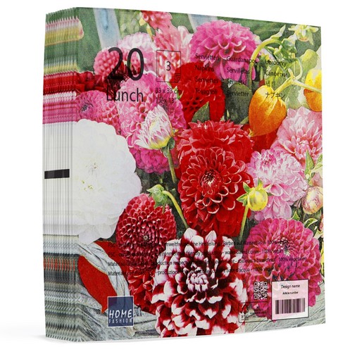 20 Servietten Dahlia Basket - Dahlien im Korb 33x33cm